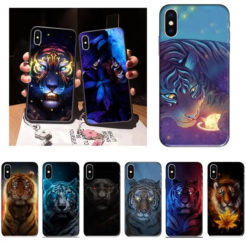 Чехол PXCEHNG с изображением животных тигра для iPhone 12 Mini 11 Pro XS Max X XR 7 8 Plus | Мобильные
