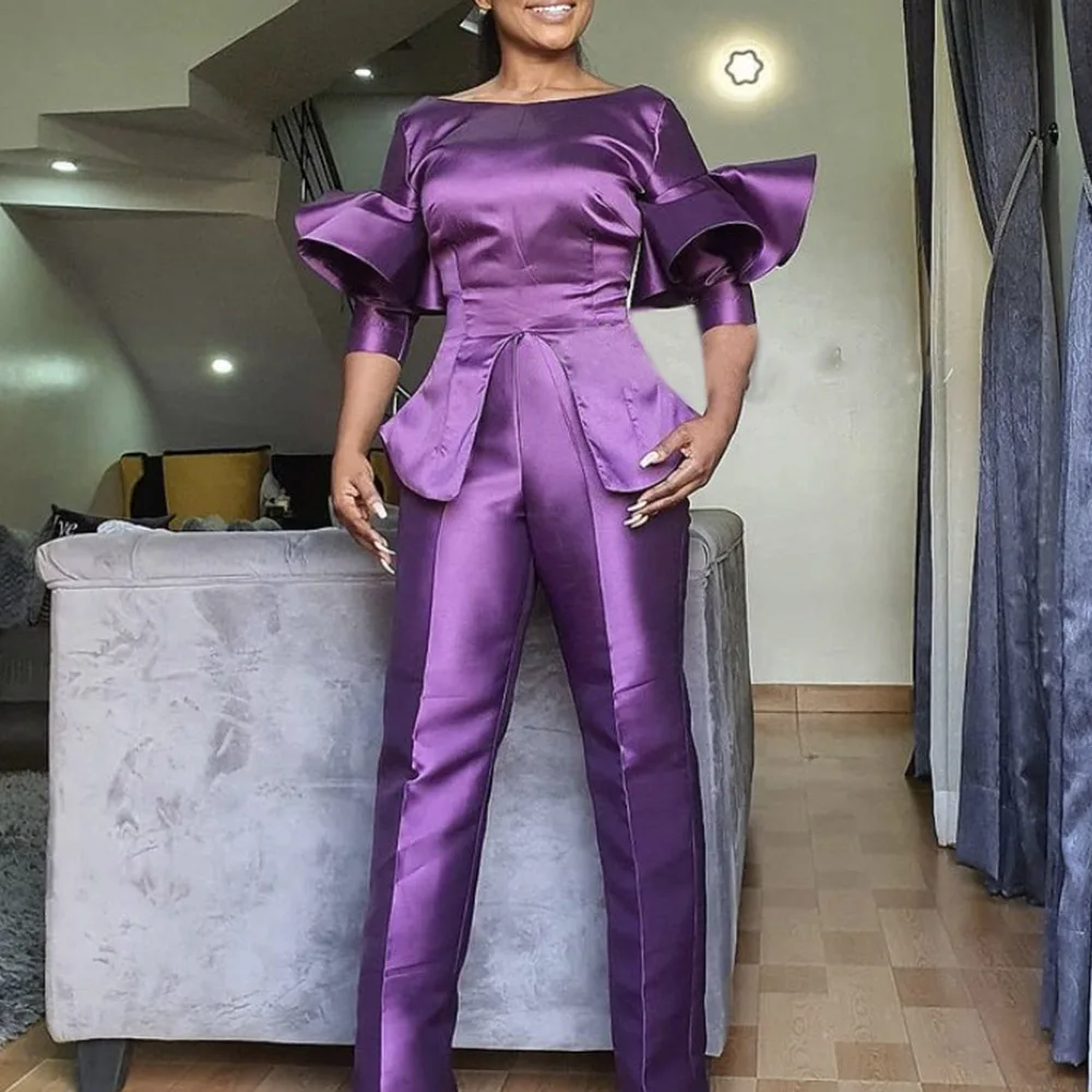 

Plus Size Jumpsuits Combination Lucky Label Elegant Office Woman 2021 Fashion Outfit Long Jumpsuit Women Pants Romper Overalls