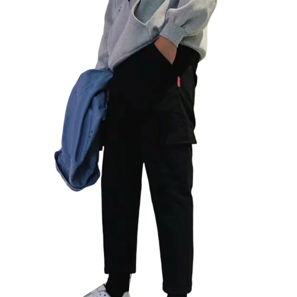 Винтажные мужские одноцветные длинные спортивные брюки с карманами прямые