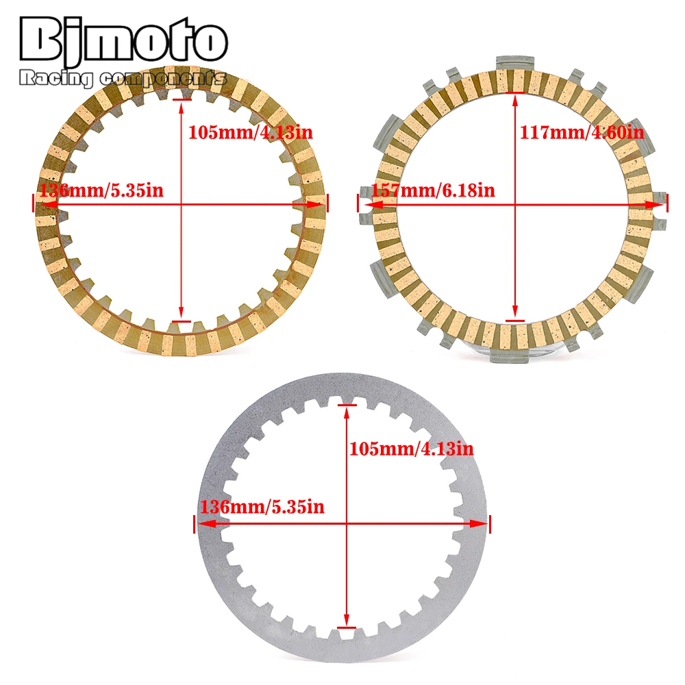 

Clutch Friction Disc Plates For Yamaha XP500 Tmax 500 2001-2011 OEM 5GJ-16321-00 5GJ-16325-00 5GJ-16324-00