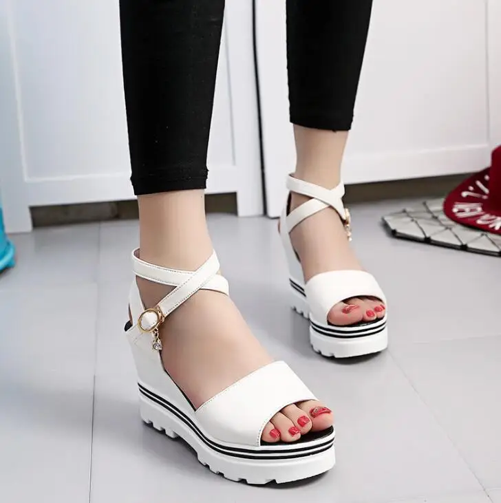 Wedge Sandals Summer Korean Muffin Fish Head Women With Platform Wild Simple Shoes Shook | Обувь