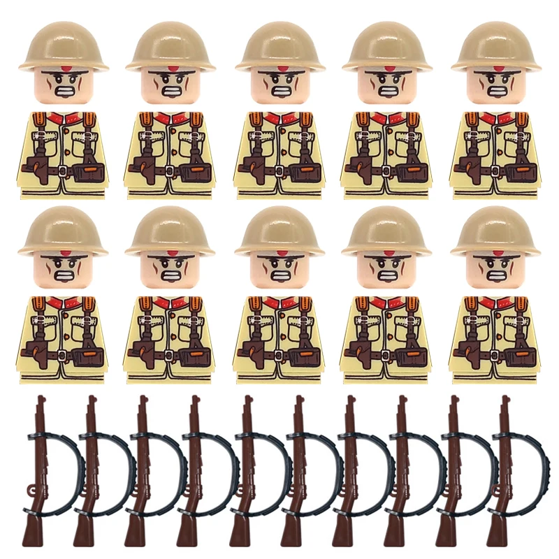 Новые Строительные блоки Вторая мировая война военные Минифигурки солдаты