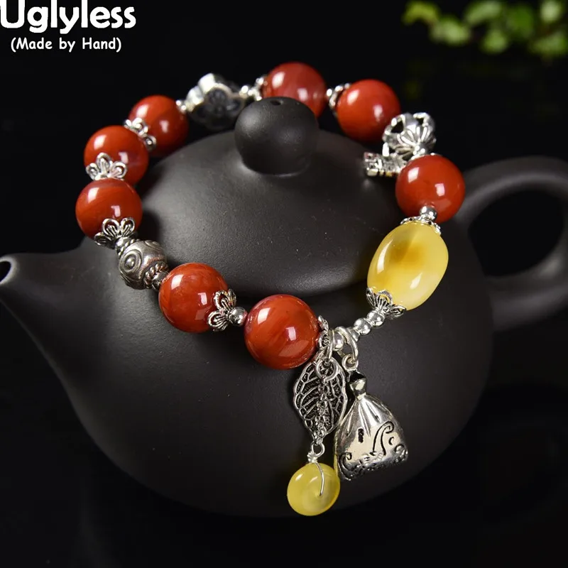 Браслет женский из серебра 925 пробы с бусинами драгоценных камней|Гибкие и