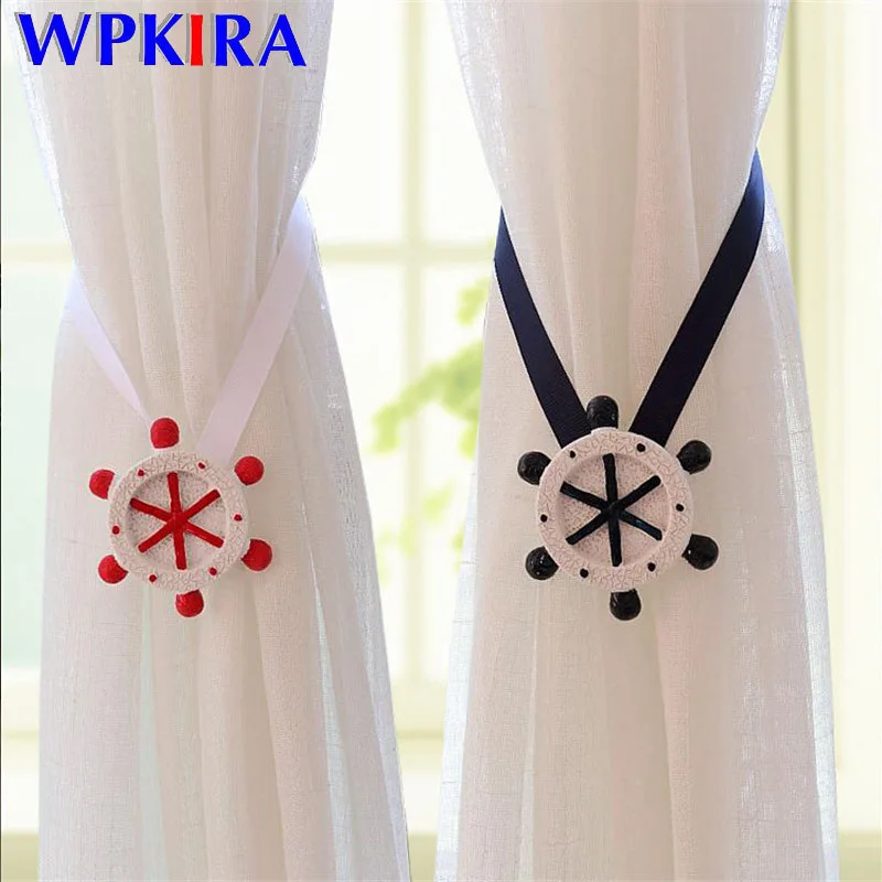 Blue Car Wheels Curtain Accessories Magnet Tape For Boys Children Bedroom Living Room Tieback Clips AC002D4 | Дом и сад