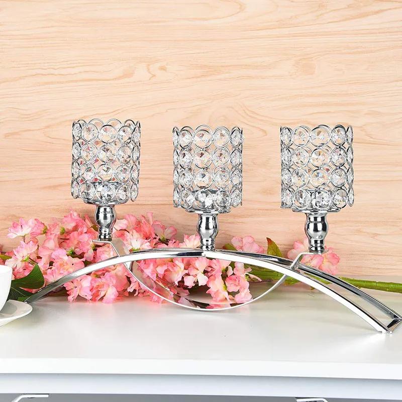 Artificial Crystal Candlestick Wedding Table Center Tealight Stand Home Decoration | Дом и сад