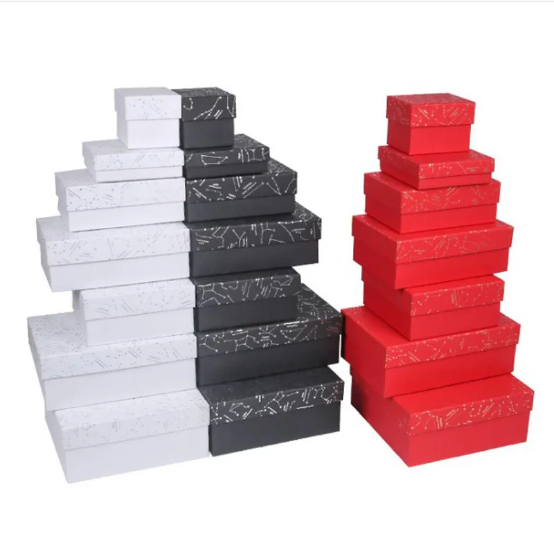 12x12x3.5cm black 3 цвета подарочные коробки квадратный органайзер для хранения бижутерии коробка 12x12x3,5 см звезда Подарочная бумажная коробка - Цвет: 12x12x3.5cm black