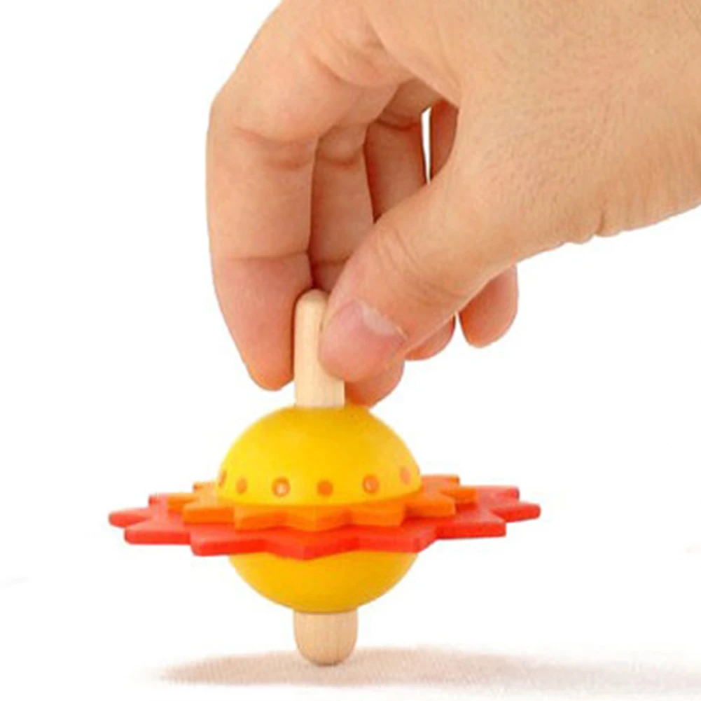 

Flower Rotate Spinning Top Wooden Classic Wooden Toys for Chidren Kids Develop Intelligence Education Montessori Toys