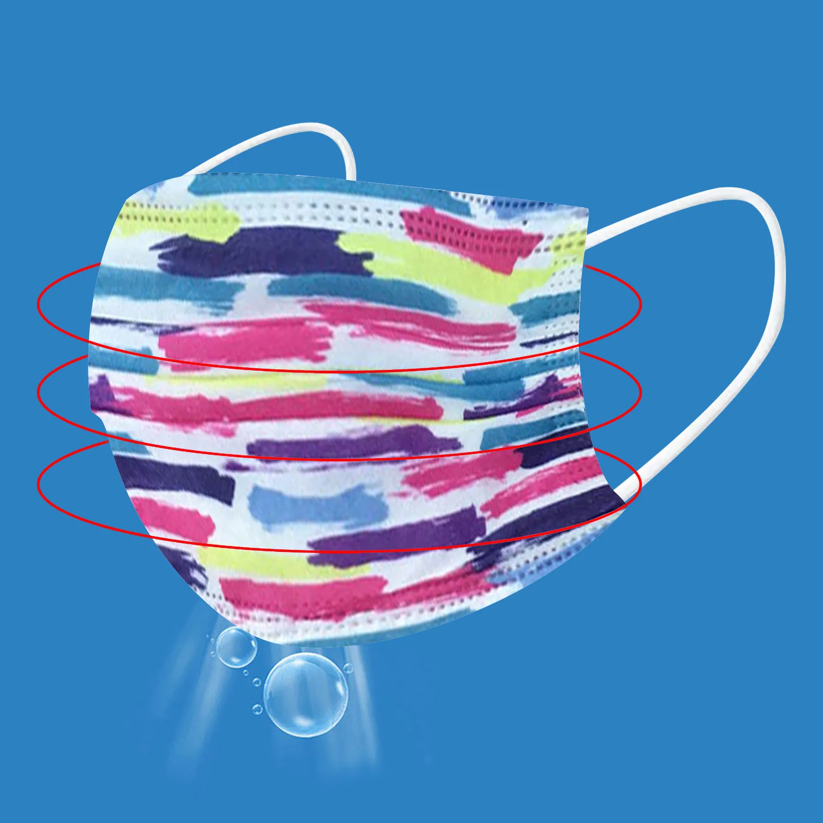 

50pcs Multi-element Printed Adult Disposable Mask 50pc For Comfort And Ear Control Breathable Face Shield Halloween Cosplay Mask