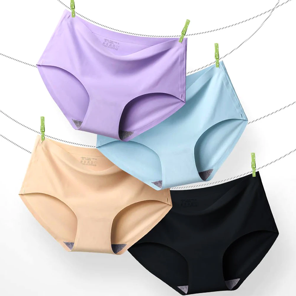 

Mid waist Seamless Panties Women Panties Sexy Female Underpants Briefs Invisible Pantys Solid Color Soft Intimate Lingerie M-2XL