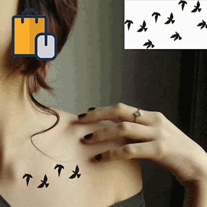 

1*Sexy Women Removable Waterproof Temporary Tattoo Birds Fake Tattoo Art Sticker W09