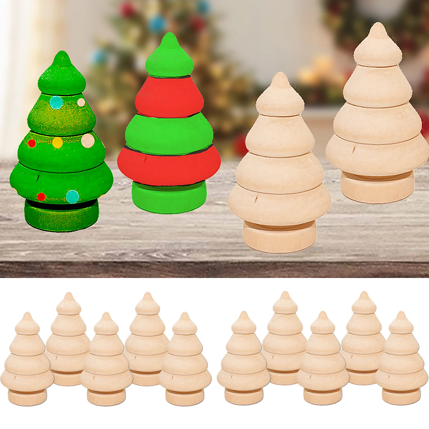 10 шт. Недостроенный Деревянный Рождественская елка колышки для кукол DIY ручной