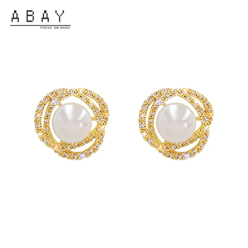 

925 Silver Needle Multilayer Rhinestone Pearl Earring Women New Simple Fashion Pin Retro Temperament Design Ear Pendant Trend