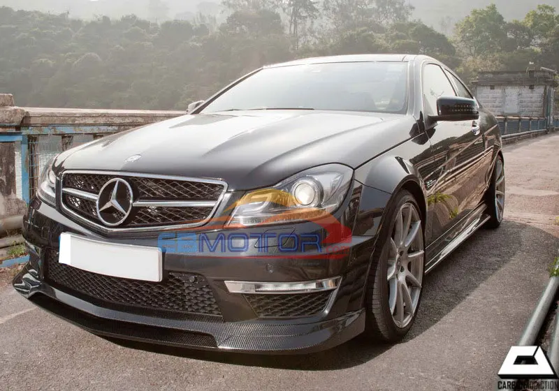 Настоящее углеродное волокно Rev передний спойлер для Mercedes Benz W204 C63 AMG 11 13