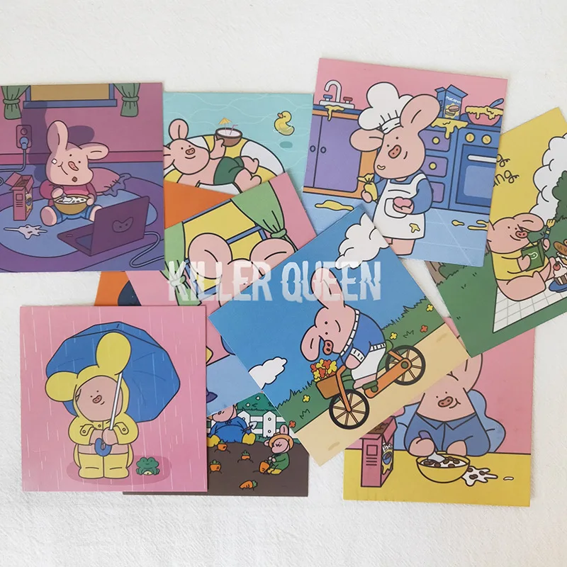 SIXONE 10 листов Ins милый поросенок серия украшение открытка Студенческая Закладка