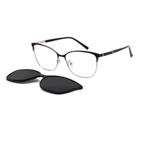 lanssy men metal clip on glasses magnet sunglasses women polarized optical prescription spectacle frame 2 in 1 magnet dp33108