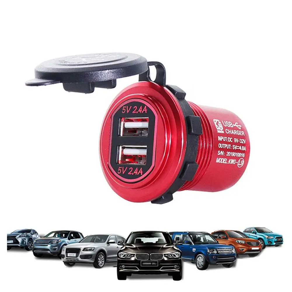 L9 DC 9 V 32 4.8A двойной USB светодиодный авто зарядное устройство для мотоцикла Авто