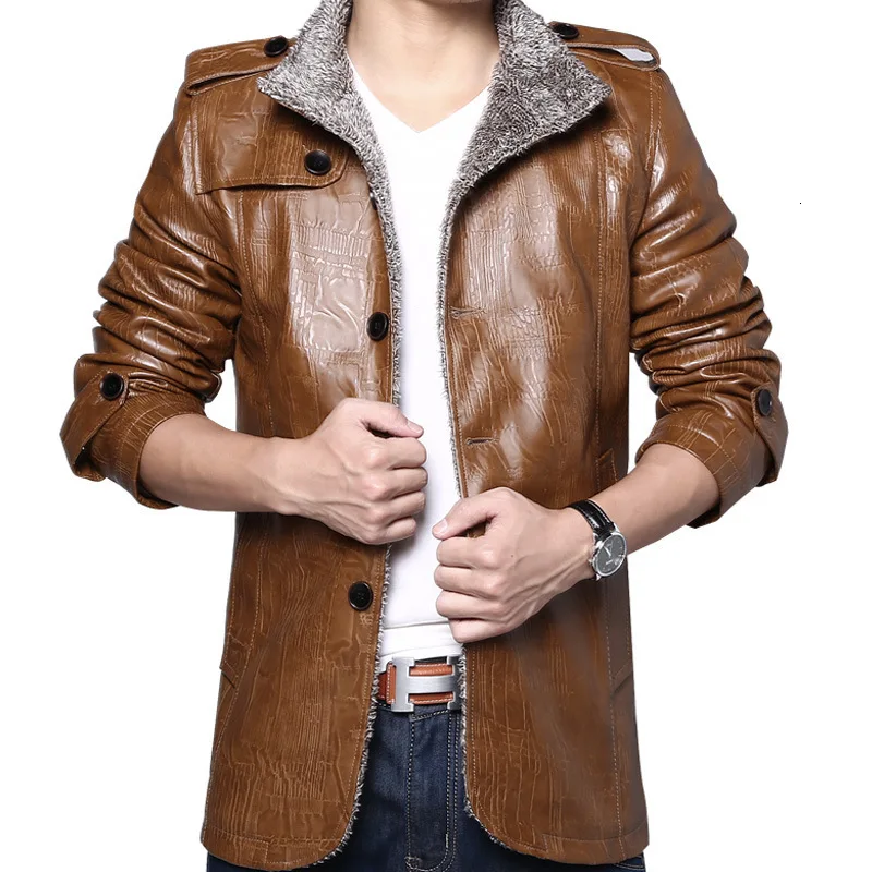 Мужская Зимняя шерстяная куртка модная мужская кожаная шерстяное пальто одежда