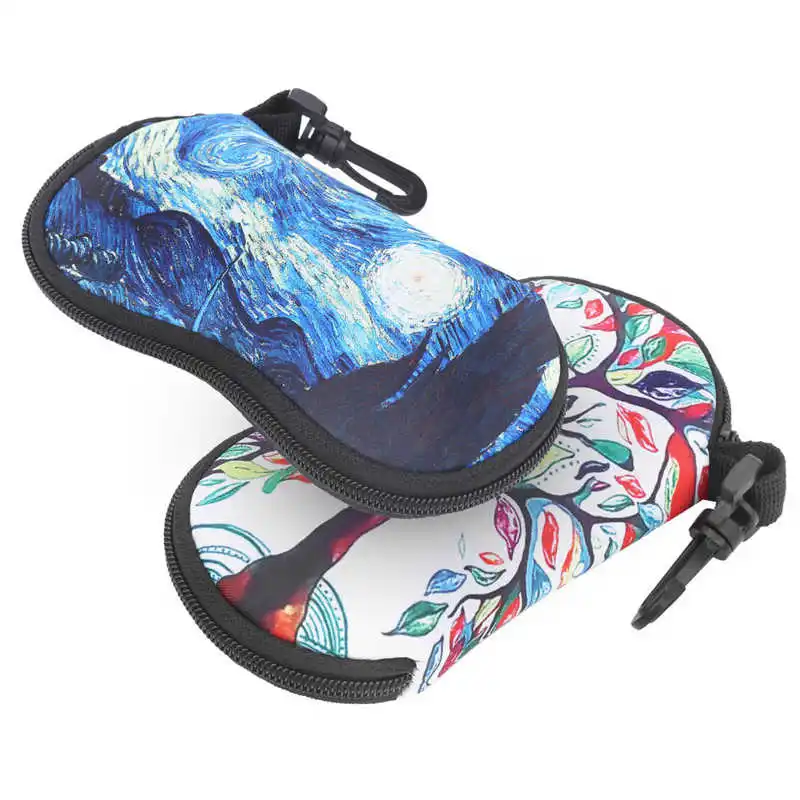 

2pcs Eyewear Cases Waterproof Sunglasses Storage Bag Neoprene Glasses Zipper Pouch 18.5cm Eyeglasses Pocket Eyeglasses Organizer