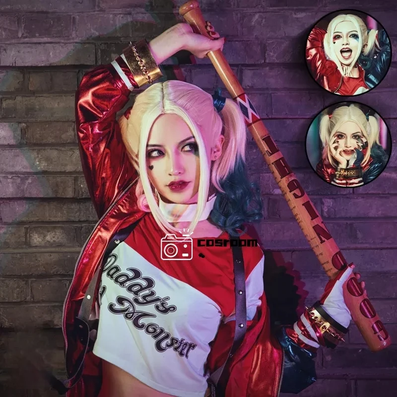 Костюмы на Хэллоуин костюмы для косплея костюм Харли из отряда Квинна Вышитое