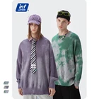 INFLATION, Свитер оверсайз для мужчин и женщин, винтажный свитер с галстуком-краской для пары, модный свитер с вырезом лодочкой, вязаный пуловер, свитер для мужчин