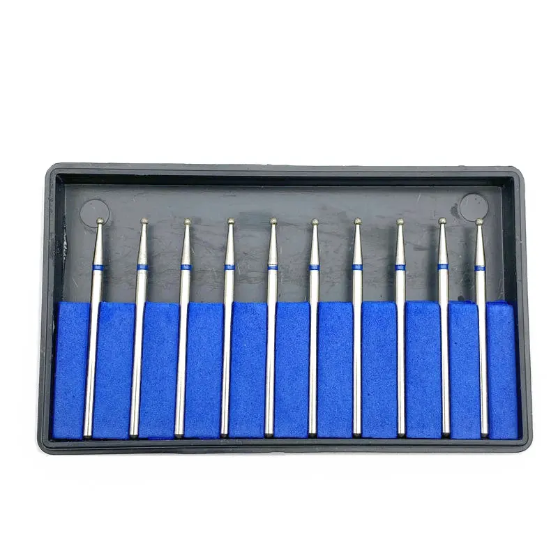 Алмазная фреза для ногтей с круглой головкой 10 шт. фрезы зубные шлифовальные