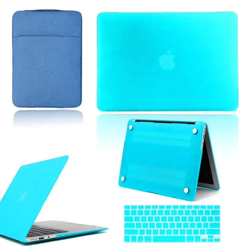 Egg Blue KK&LL Жесткий Чехол для ноутбука+ сумка+ чехол для клавиатуры-Apple MacBook Air Pro retina 11 12 13 15 и Air13/Pro 13 15 Touch Bar - Цвет: Egg Blue