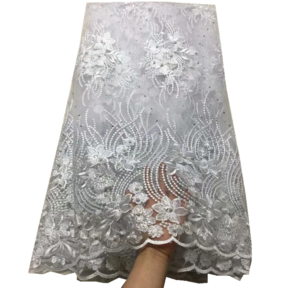 Высококачественная африканская нигерийская Вышивка Тюль кружевная ткань