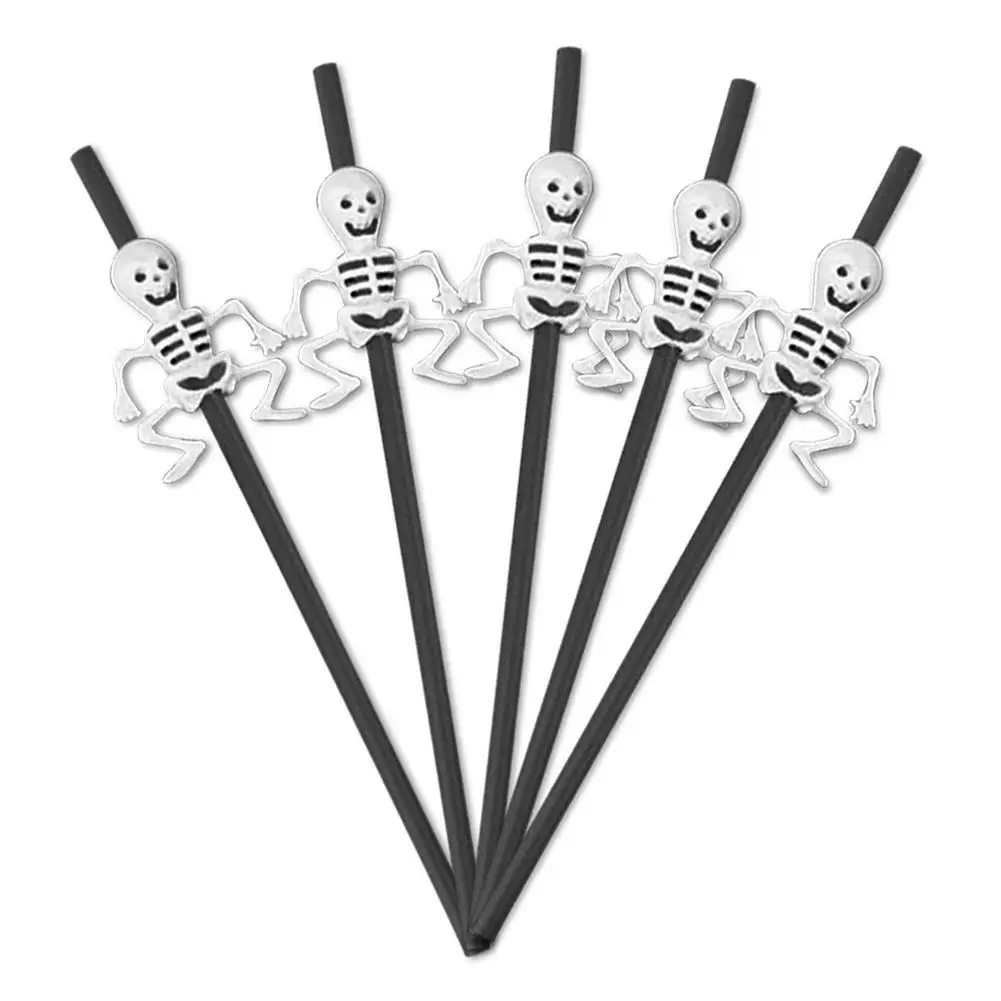 5 шт./компл. Хэллоуин соломенная шляпа с черепа тыквы украшения стакан соломенным