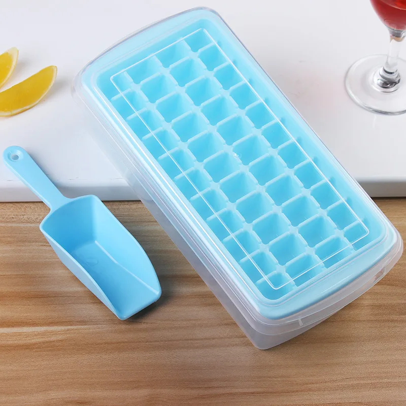 Ice Cube Tray with Lid and Bin 44 Nugget Silicone for Freezer Comes Container Scoop Cover | Дом и сад