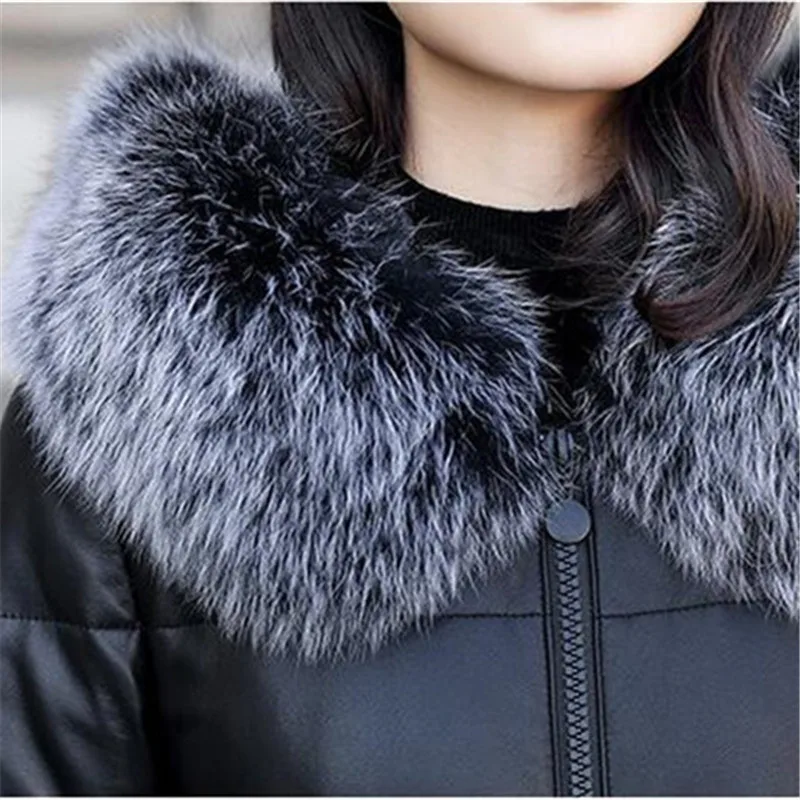 Новинка Женское пальто из натуральной кожи зимняя теплая куртка на 90% утином пуху