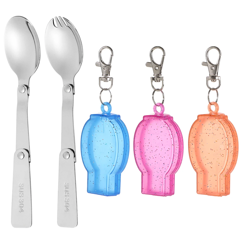 

Легсветильник маленькая посуда, складная посуда из нержавеющей стали, карманная ложка, вилка, складные вилки, аксессуары для пикника, порта...