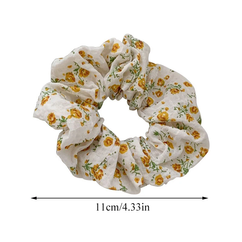 

Fashion Bow-knot Floral Scrunchies Set For Woman Ponytail Ties Rope Elastic Hair Bands Korean Hair Accessories