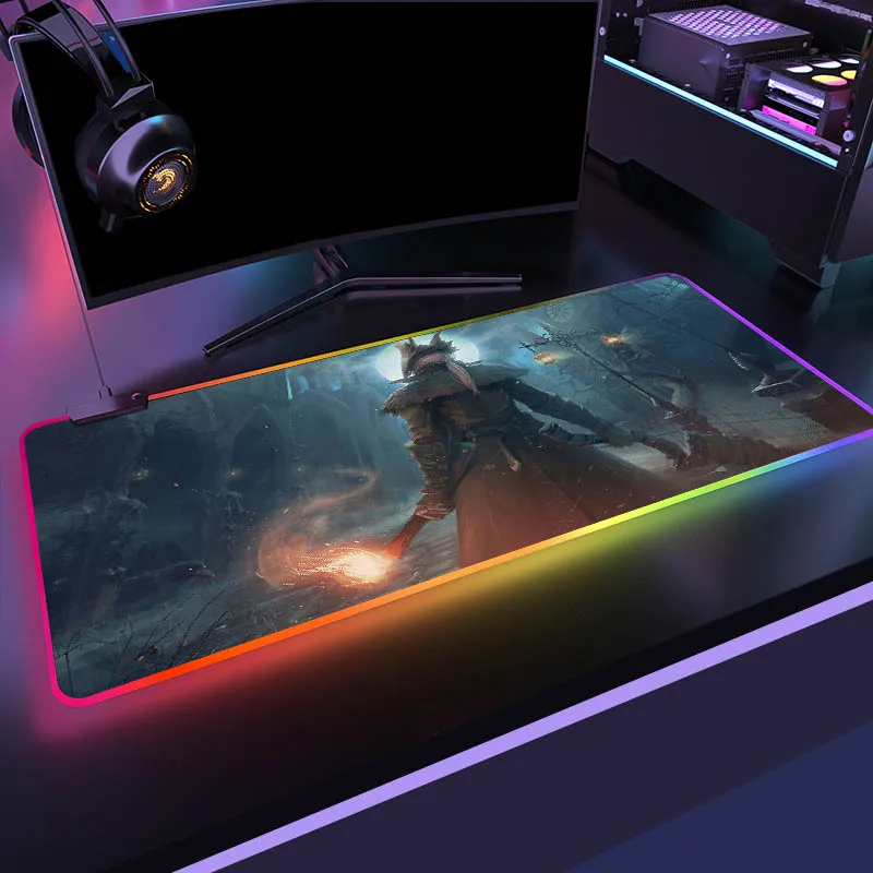 Большой кровь RGB игровая свечение Мышь геймер Pad светодиодный светильник USB