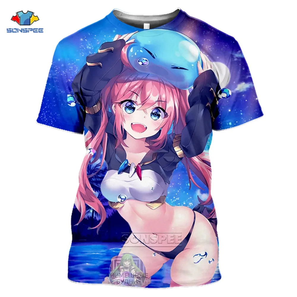 Футболки SONSPEE с рисунком из аниме I Time Get Reincarnated As A Slime летний Повседневный Топ
