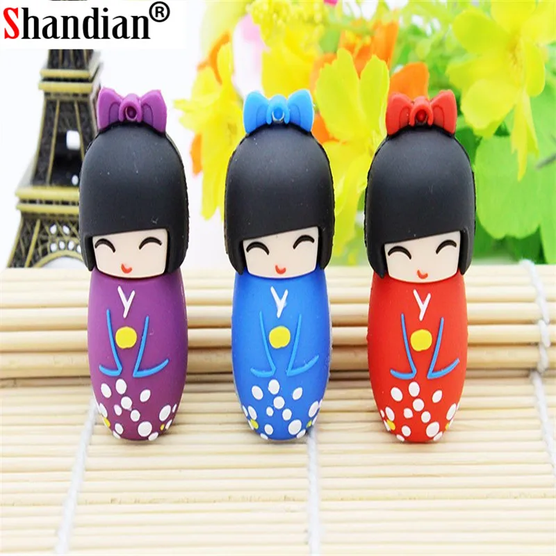 SHANDIAN японские куклы кимоно девушка usb флэш накопитель 4 ГБ 16 32 64 Гб u диск флеш