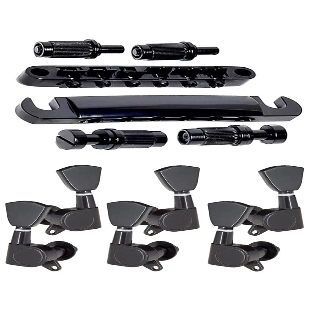 schwarz rollser sattel brücke saitenhalter 3l3r versiegelt getriebe tuning pegs keys für les paul e gitarre free global shipping