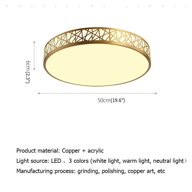 

AOSONG Copper Ceiling Lights Contemporary Home Creative Decoration Suitable For Living Room Dining Room Bedroom