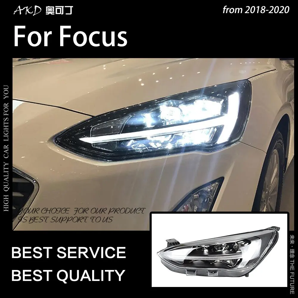 AKD автостайлинг для Ford Focus фары 2019 новый 5 светодиодная фара динамический сигнал LED