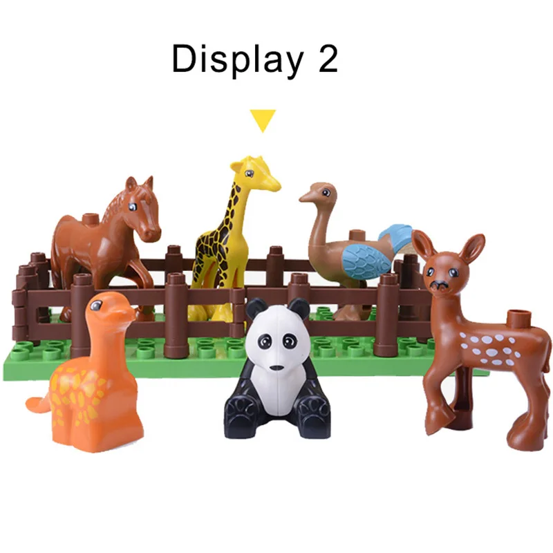 Duplos Animals series Model Figures Jurassic Dinosaur World Big Large particle building blocks brick Toys For childrens | Игрушки и