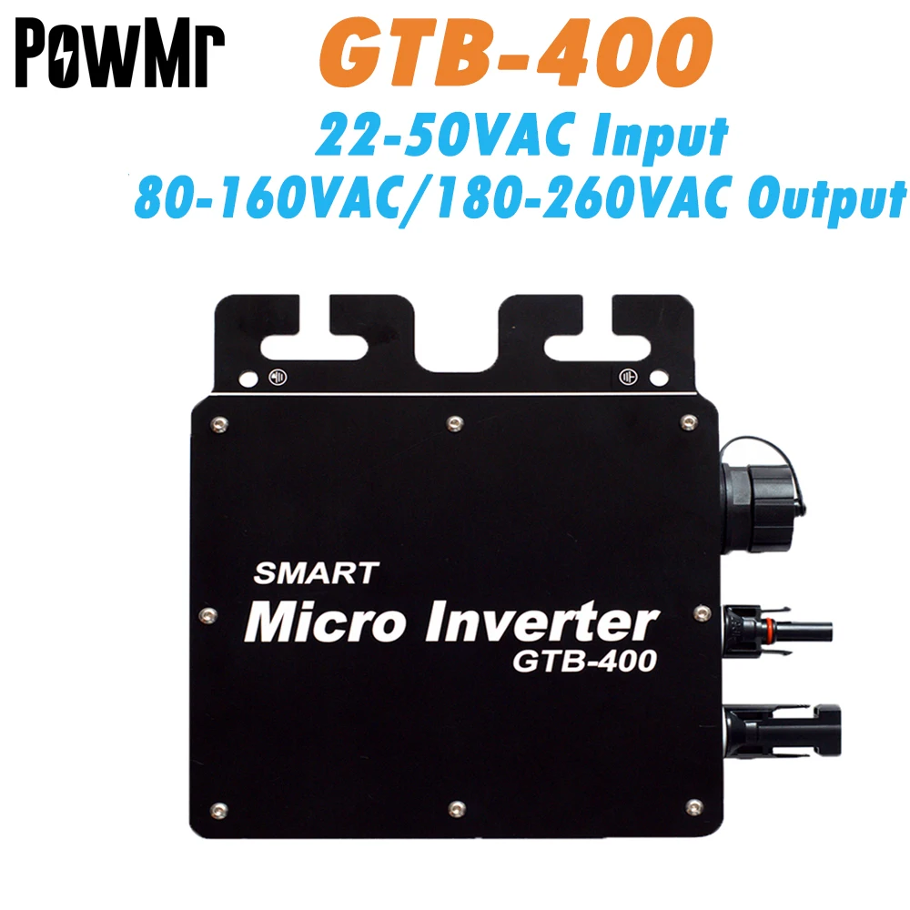 

GTB-400W 22V-50VDC вход 80-160VAC/180-260VAC выход MPPT Беспроводная сетка галстук микро инвертор с WIFI Режим водонепроницаемый IP65