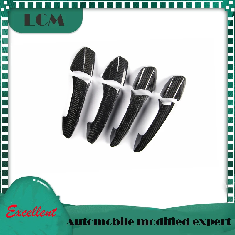 

For Mercedes Benz A B C E S GL GLA GLE GLK GLS CLA CLS SL SLK ML Class 07-14 8Pcs/Set Real Carbon Fiber Door Handle Cover 4 Door