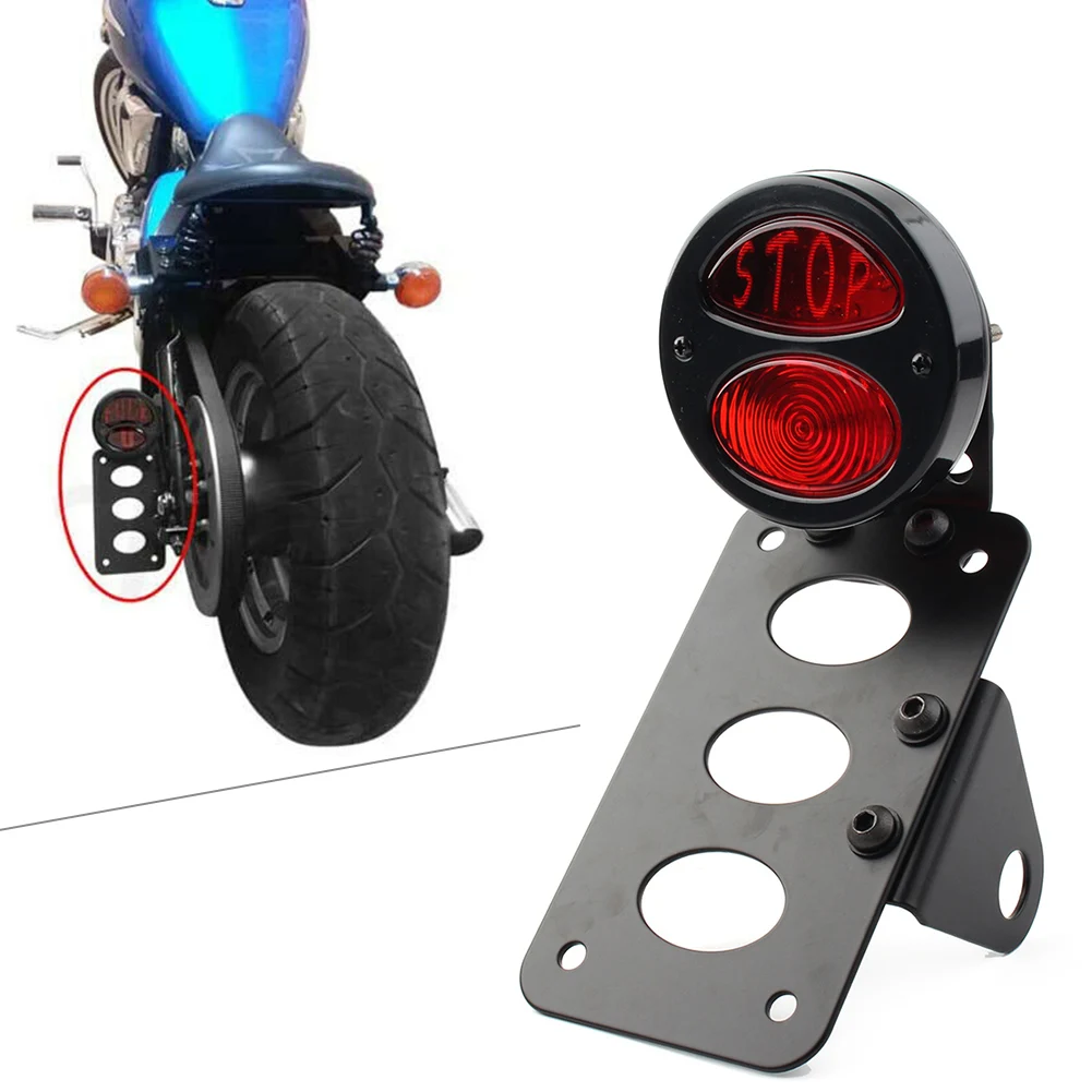 

Motorcycle Stop Side Mount Tail Brake Light License Plate Bracket For Harley Softail Sportster Chopper Bobber Electra Glide