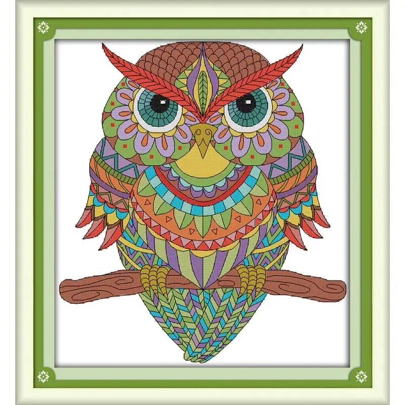 

Owl Joy Sunday Stamped Cross Stitch Kits Patterns 14CT 11CT Counted Printed Handmade Arts Home Decor Embroidery Needlework Sets