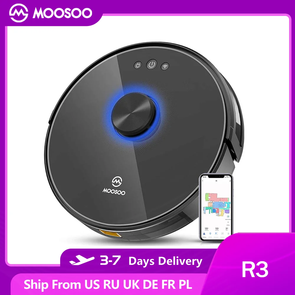 

MOOSOO R3 Lidar Robot Vacuum Cleaner Laser Navigation APP/Wifi Control Breakpoint Cleaning Draw Cleaning Area Smart Appliance