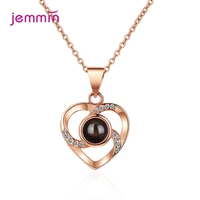 new arrive 925 sterling silver zircon love hearts pendant necklace for women crystal moonstone necklace for mom daughter gf wife