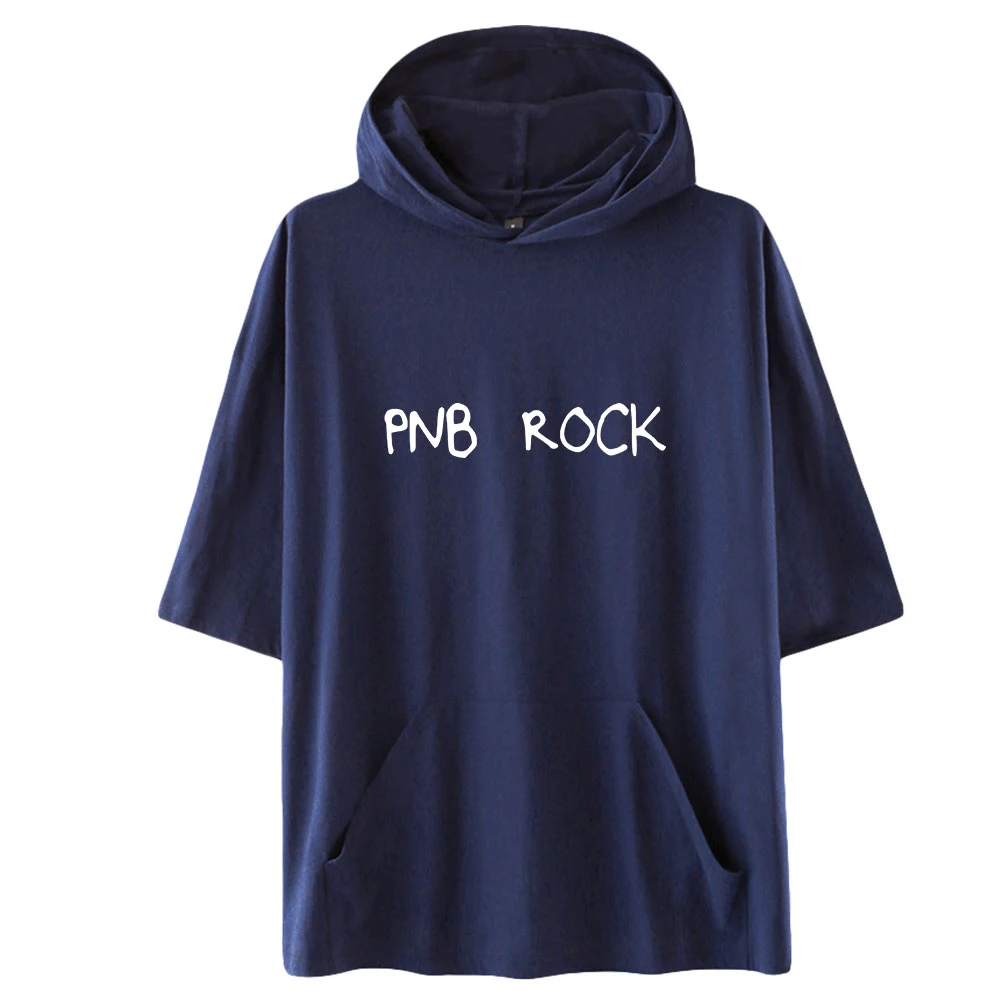 

WAWNI Pnb Rock Short Sleeved Hooded Casual Sweatshirt Hip Hop Volleyball Harajuku Plus Unique Tee Cosplay Hoodie Sweatshirt New