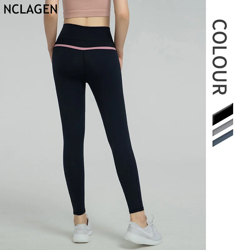 

Спортивные Леггинсы NCLAGEN, женские штаны с высокой талией для йоги, фитнеса, эластичные для контроля живота, ягодиц, лифтинга, тренировок, тренажерного зала