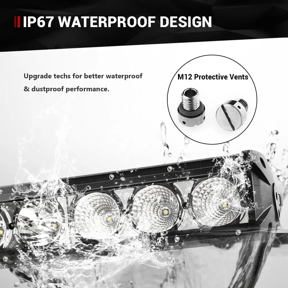 Сверхъяркая Однорядная Светодиодная панель рабочего освещения 8 14 20 27 34 40 дюймов