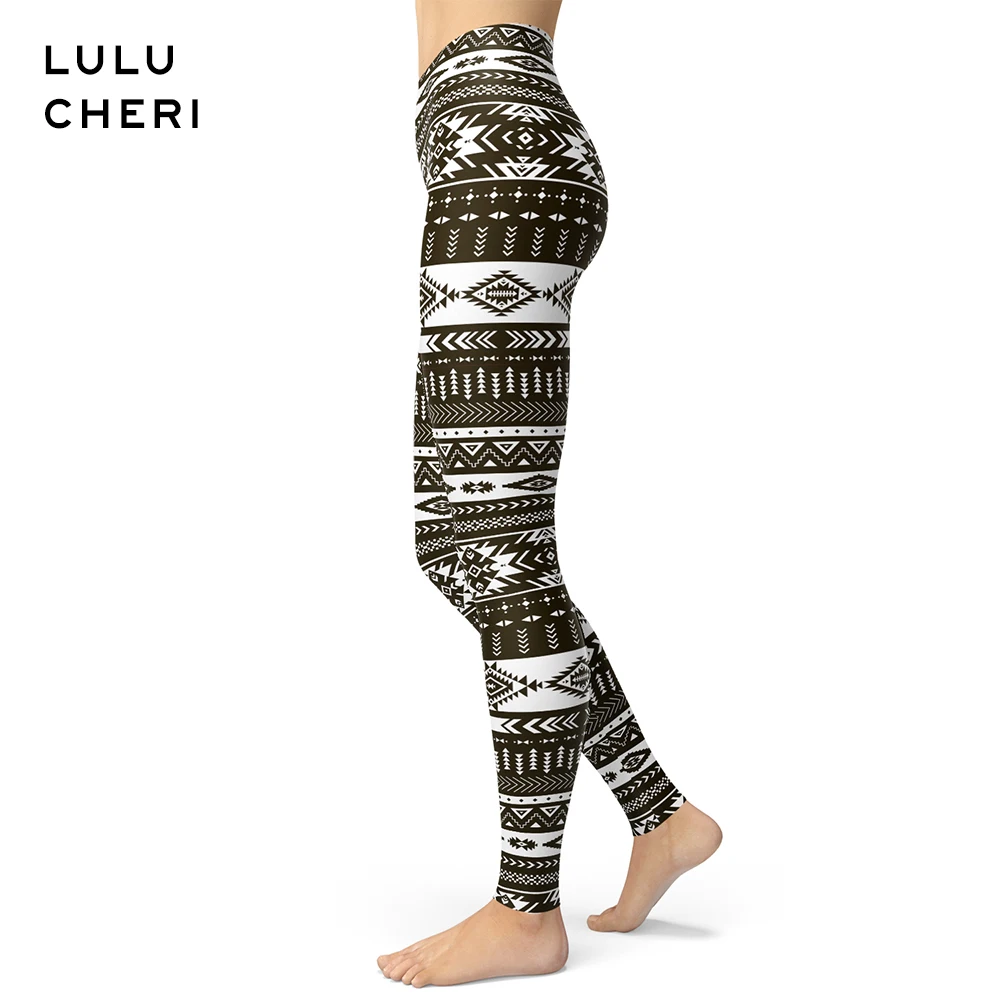 Женские леггинсы с этническим принтом эффектом потертости|Легинсы| |