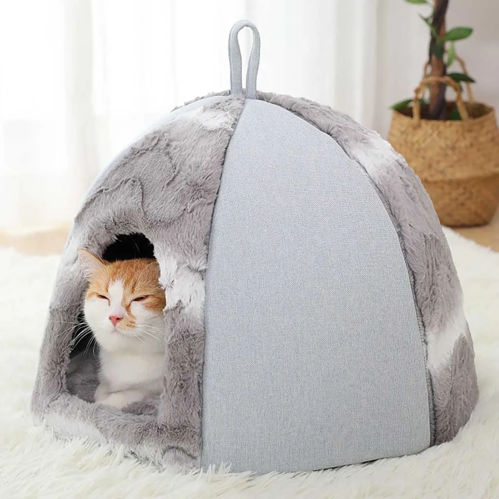 Gatos productos para mascotas Pet Dog cama gato палатка дом Питомник зимнее теплое гнездо мягкий